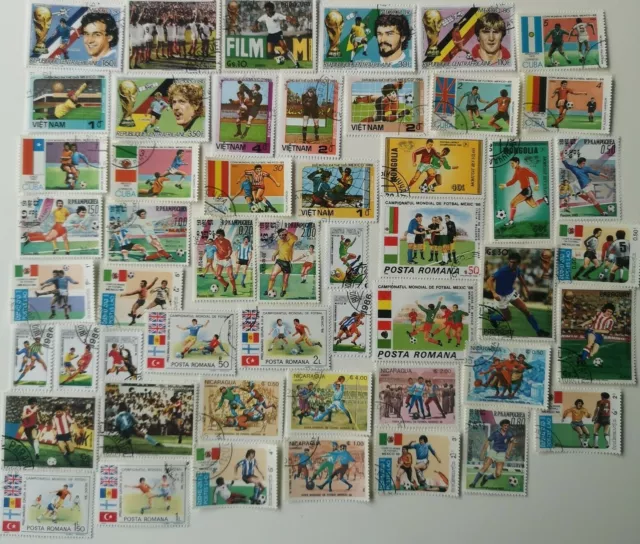 1986 FIFA World Cup Mexico Stamps Collection - 50 & 100 Different Stamps