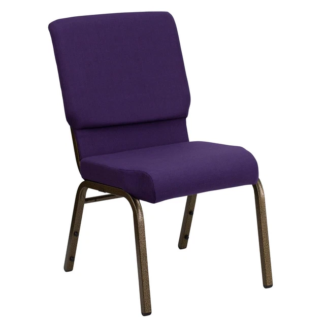 Flash Furniture 18.5''W Royal Purple Fabric Stacking Church Chair