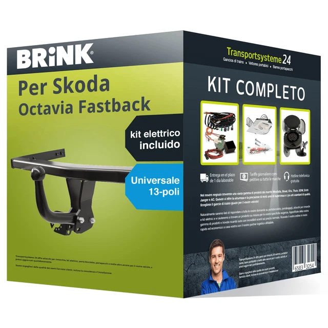 Steinhof Gancio Di Traino Fisso Con Kit Elettrico 7 Poli Per Skoda Octavia I (1996-2010)