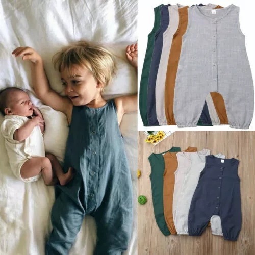 Newborn Baby Boy Girl Cotton Bodysuit Romper Jumpsuit Clothes Outfits Sunsuit