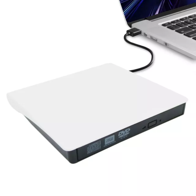 External CD DVD Drive Writer Portable USB 3.0 CD-RW DVD-R/+R Combo Burner White