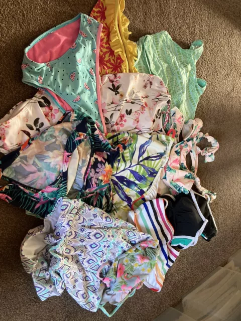 Girls Holiday Swimming Bundle Age 9-11 Costumes Bikinis Job Lot Bundle