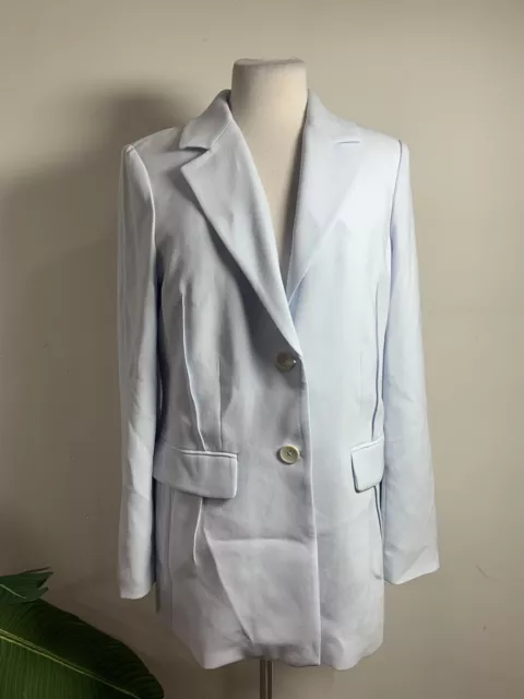 ELIE TAHARI Womens Blue Two Button Blazer, Size 10