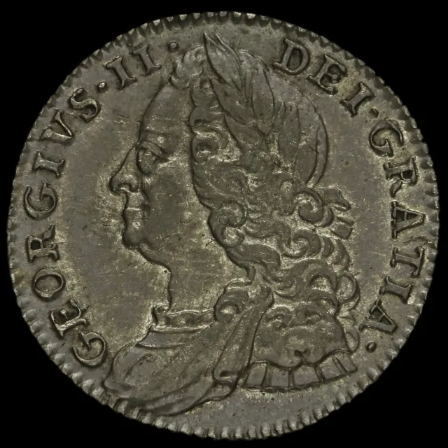 1757 George II Early Milled Silver Sixpence, AEF / EF