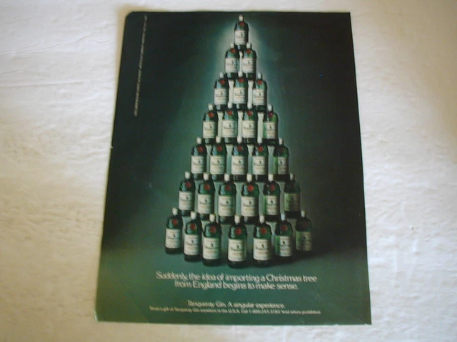 1984 Tanqueray Gin Man Cave Bar Decor 8X11 Wall Art Vintage Print Ad L040