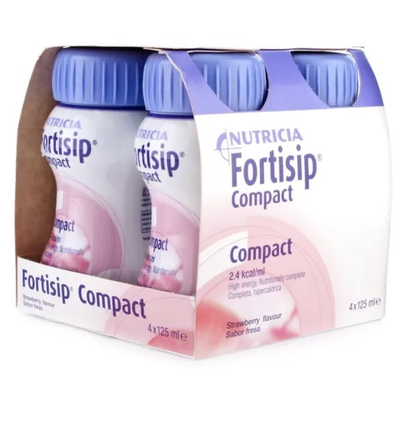 Fortisip compact Strawberry 24 X 125ml exp 10/24 Sealed New High Protein