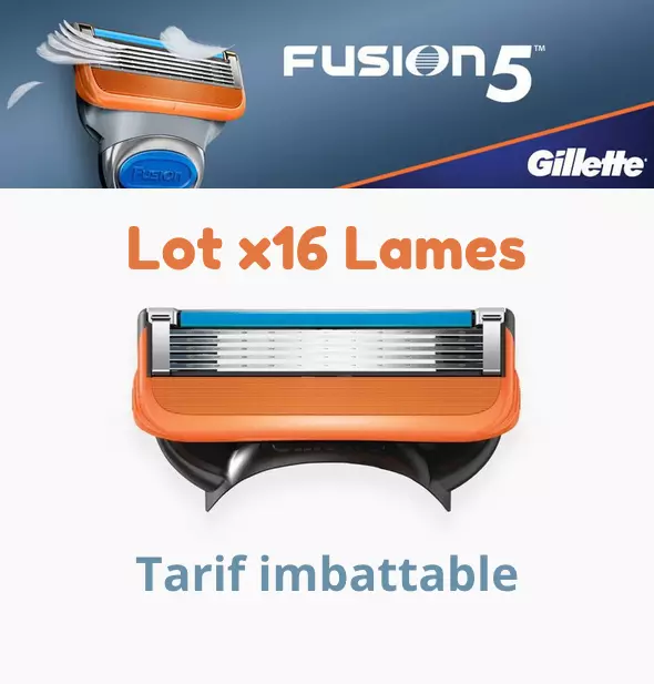 ✅ 16 Lames Rasoir pour Gillette Fusion5 et ProGlide Soin Beauté Homme ✂️