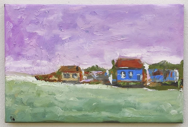 Original oil painting on canvas miniature sea 20x30 I. Bezrodnov ready to hang