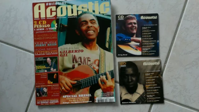 revue Guitarist Acoustic-magazine- GILBERTO GIL + CDROMS-aout 2009-guitare!