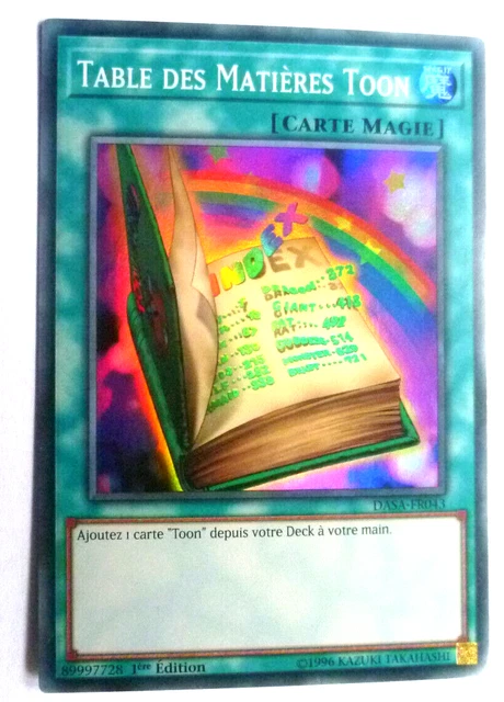 Carte Yu Gi Oh  TABLE DES MATIERES TOON -  DASA-FR043  -  Super Rare