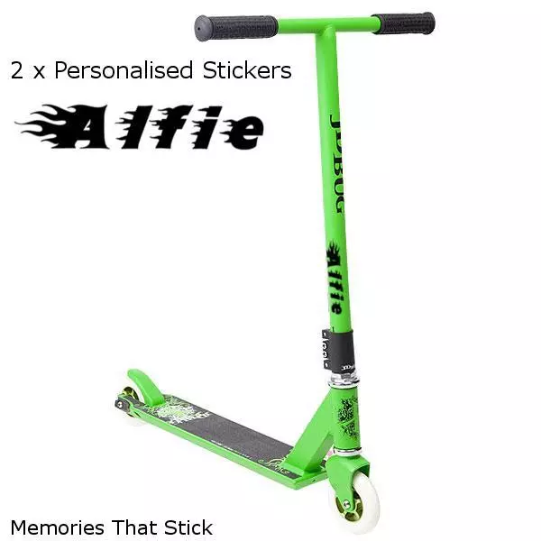 2 x PERSONALISED Stickers Name Scooter Bike Helmet Cycle Frame Racing Decals al