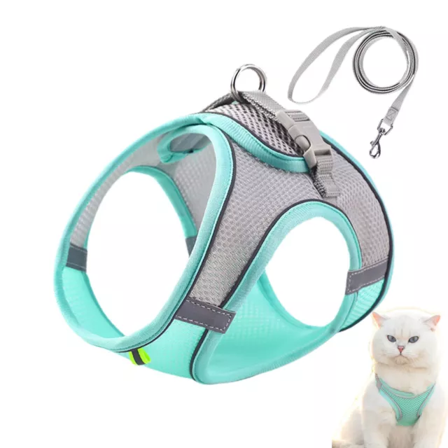 Pet Cat Harness and 4.9ft Leash Escape Proof Breathable Adjustable Vest for Cats