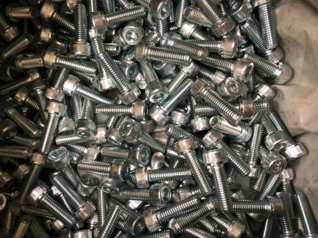 100 qty - Allen Bolt SHCS M8 x 1.25 x 25 Socket Head Cap Screw Zinc Machine #8