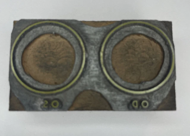 ADVERTISING PRINTING BLOCK OF ANTIQUE GLASSES SPECTACLES Aviator Goggles (AB)