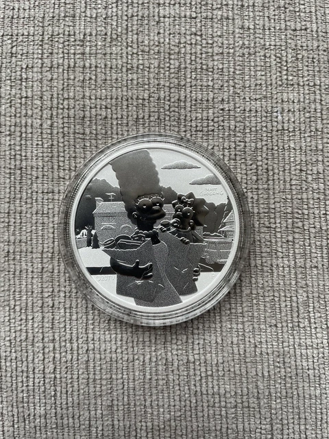 2021 Tuvalu The Simpsons Marge And Maggie 1 Oz .9999 Silver Coin BU In Capsule