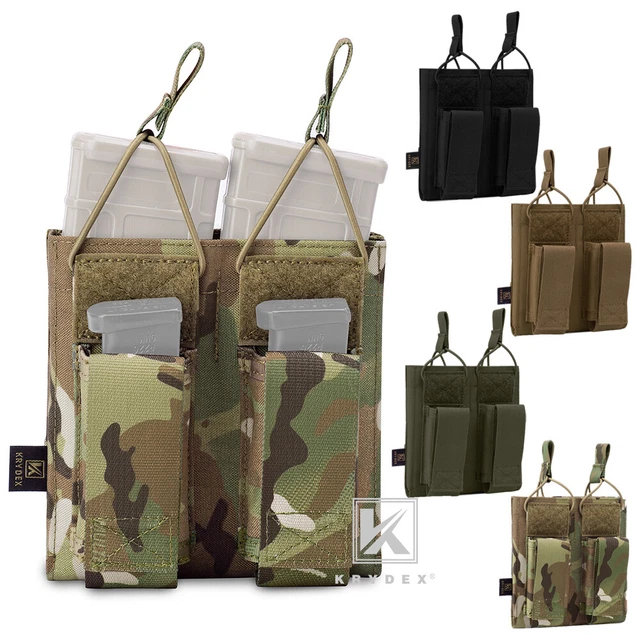 KRYDEX DOUBLE OPEN Top 5.56 & Pistol 9mm Magazine Pouch Mag Hold