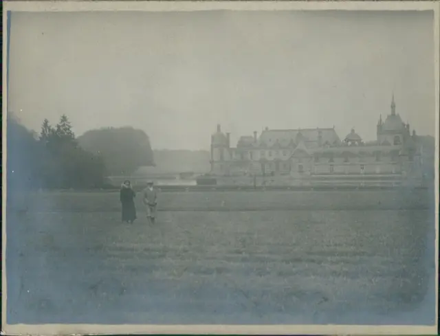 France, Château de Chantilly (Oise) Vintage Silver Print. Picardy.  ar print