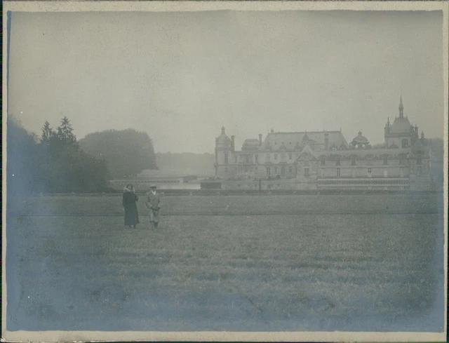 France, Château de Chantilly (Oise) Vintage Silver Print. Picardy.  ar print