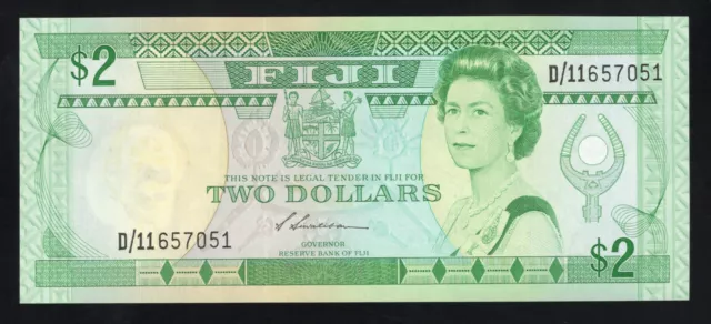 1988 FIJI 2 DOLLARS BANKNOTE - UNCIRCULATED CONDITION - D/11657051 - P87a