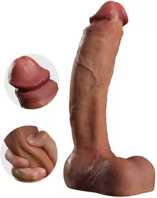 9.2 Inch-Realistic-Dildo-with Strong Suction Cup-Liquid Silicone-Huge-Penis-SEX