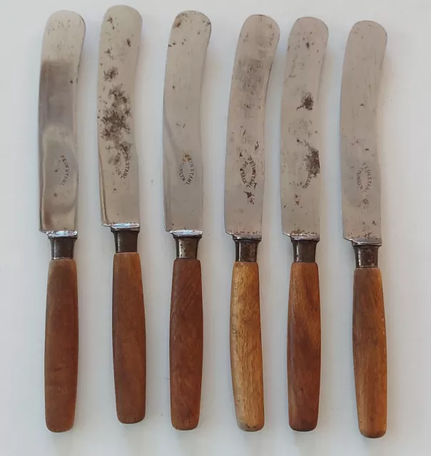 6 x altes Messer mit Holz Griff - Fein Stahl Solingen