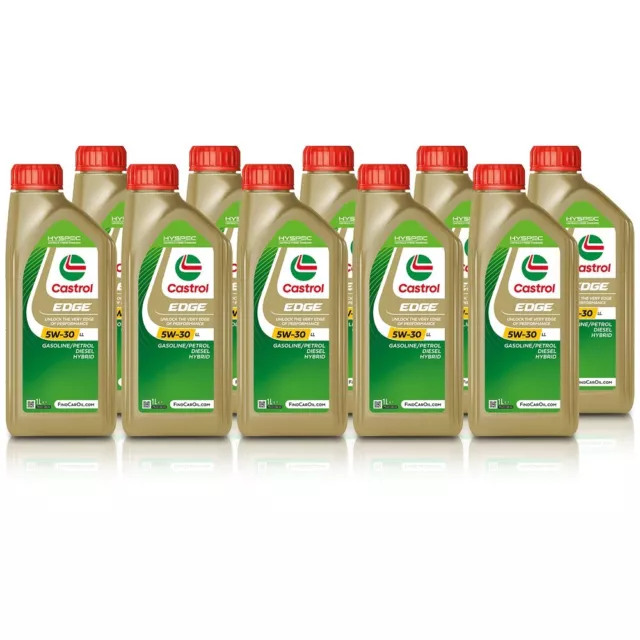 10X 1 Litre Castrol Edge Fluid Titanium 5W-30 Ll Huile Moteur Acea C3