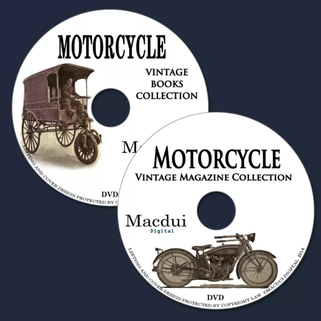 Motorcycle Vintage Books & Magazine Collection 47 PDF E-Books on 2 DVD Motor