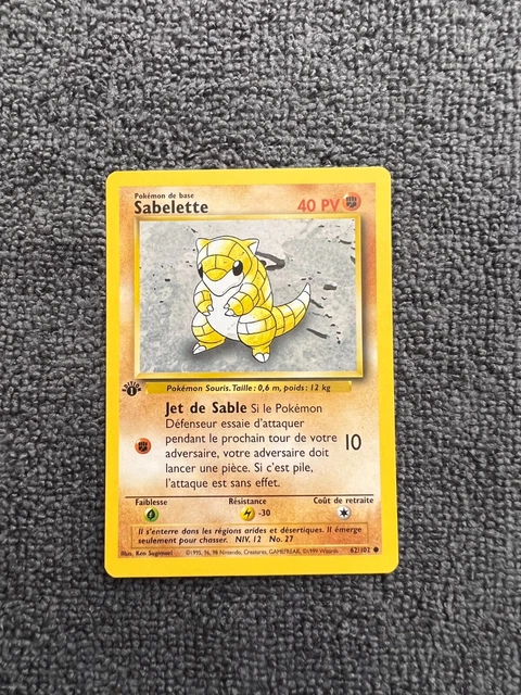 Carte Pokemon Sabelette 62/102 Set de Base Edition 1 PSA PCA NM/Mint NEUF ⭐