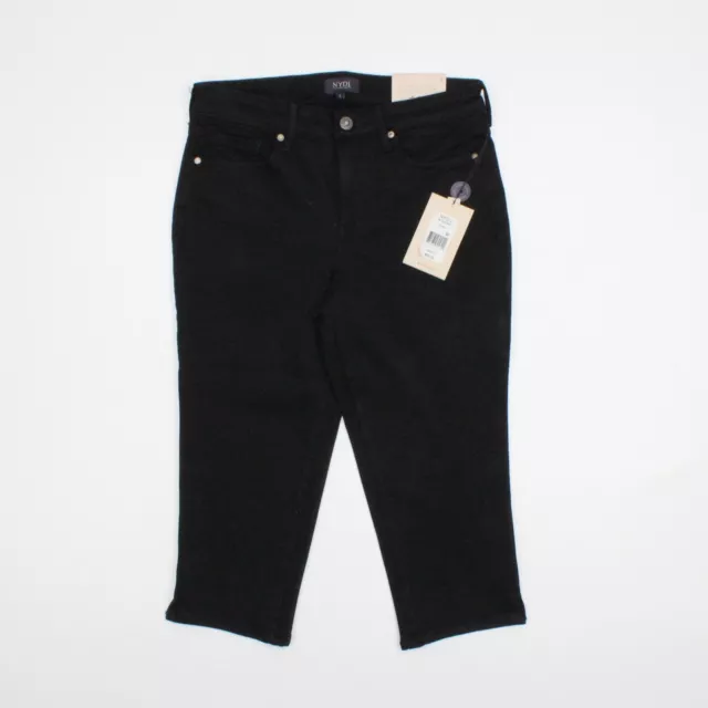 NEW NYDJ sz 2 Not Your Daughters Jeans black capri crop shorts