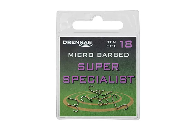 Drennan Super Specialist Micro Barbed Eyed Hooks - 10 Per Pack