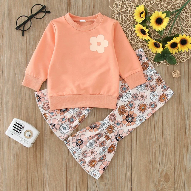 Toddler Infant Kids Baby Girls Clothes Sets Long Sleeve Baby Girl Girts