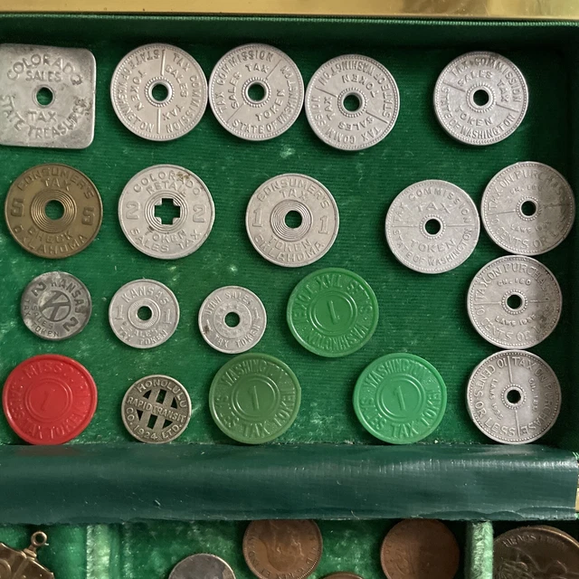 A Lot Of Vintage State Tax Tokens