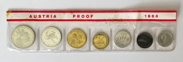 1966 Austrian Austria Mint Proof Coin Set;R024