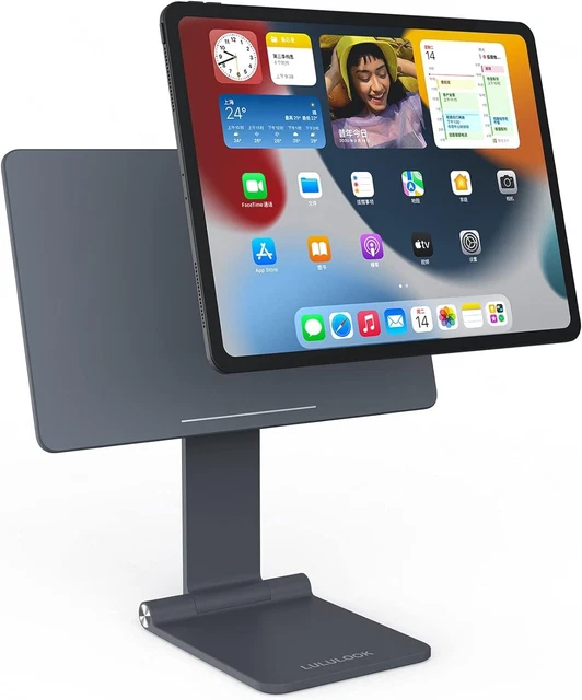 LULUOK Supporto Magnetico Pieghevole per iPad Rotazione 360° Regolabile Pro Portatile Meta