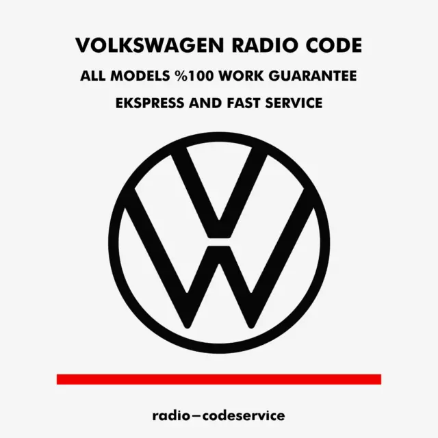 Vw Volkswagen Radio Code Pin Code - Rns Rcd Balupunkt All Models - Fast Service