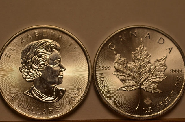 1oz 2015 Canadian Maple Leaf 5ドル 銀貨 1oz 2015 Canadian Maple Leaf 5ドル 銀貨 Canadian Maple Leaf