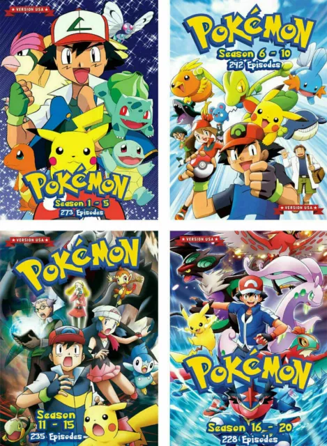 DVD Pokemon Season 1-5 Complete TV Series English Dubbed Anime NEW  +Tracking
