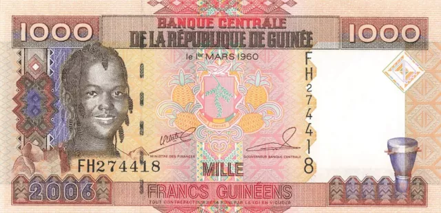 Guinea 1000 Francs 2006 UNC