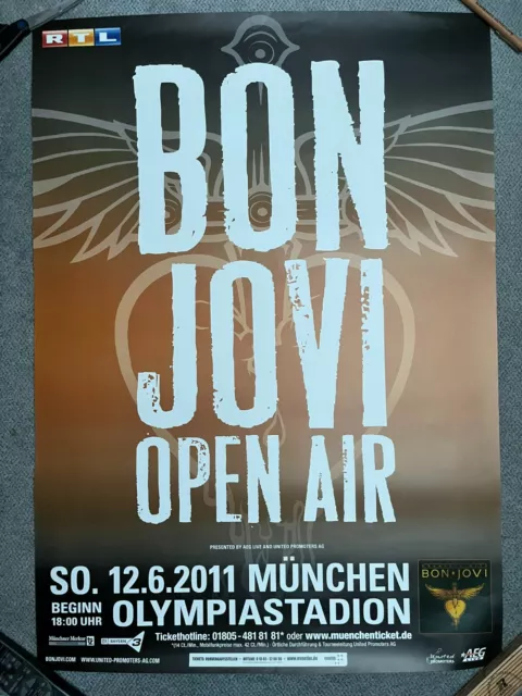 Plakat Poster "Bon Jovi Open Air" Konzert München 12. Juni 2011 Musik