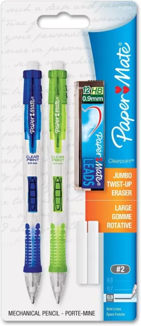 Paper Mate 1759214 Clear Point Mechanical Pencil Starter Set, 0.9 mm, Lime...