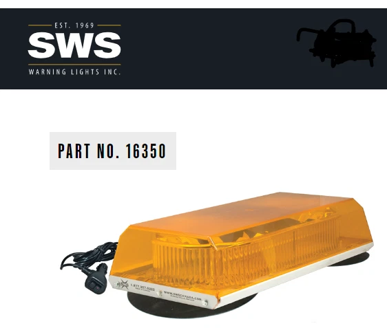 NEW in Box - SWS Warning Lights Inc - 16380 - Mini Bar Warning Light