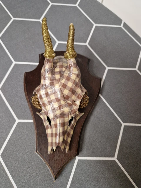 FineBuy Deko Geweih Bull Bronze - 100cm Wanddekoration Aluminium