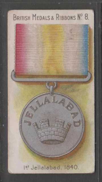 CIGARETTE CARDS Taddy 1912 British Medals & Ribbons - #8 1st Jellalabad 1840