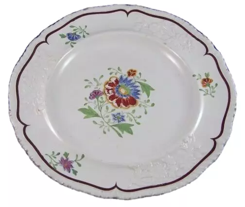 RAR 19thC Gardner Russe Faïence Floral Plaque Porzellan Teller Russie Creamware