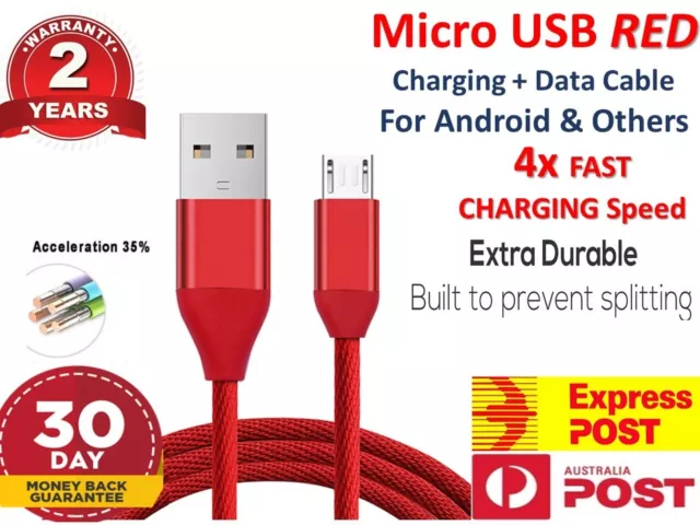 Micro USB Cable Fast Charging Charger Long Cord For Android Samsung Galaxy