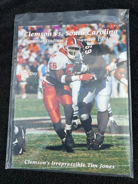 Clemson Vs South Carolina Football Game Program Nov 19 1994 Nice Grade M623