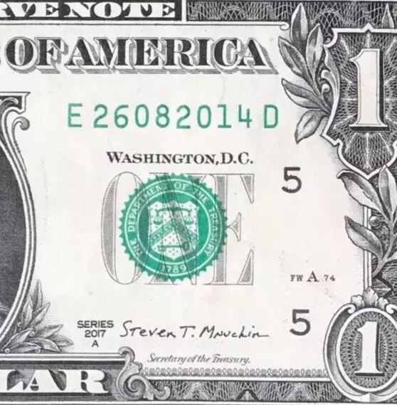 26 August 2014 : E 26082014 D BIRTHDAY Note $1 One Dollar Bill