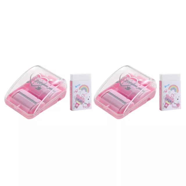 Mini detergenti cancellatori rosa con collettori briciole - confezione da 2, spedizione veloce
