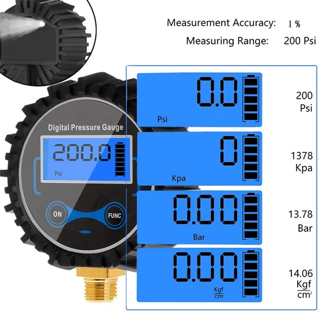 MULTI UNIT SWITCH LCD Manometer Pressure Gauge for Accurate ...