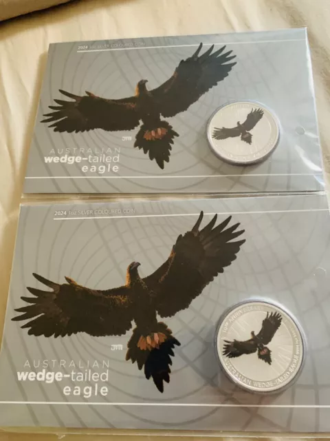 2024 Australian Wedge-tailed Eagle 1oz Silver Coloured Coin - Ltd Edition 1500